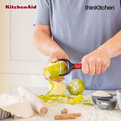 KitchenAid Y-Shape Peeler For Vegetable & Fruit with Stainless Steel Blade - Empire Red, 17.5cms