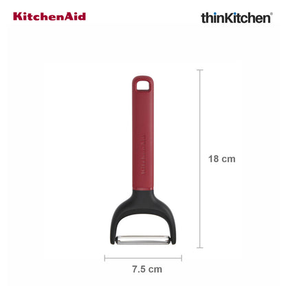 KitchenAid Y-Shape Peeler For Vegetable & Fruit with Stainless Steel Blade - Empire Red, 17.5cms