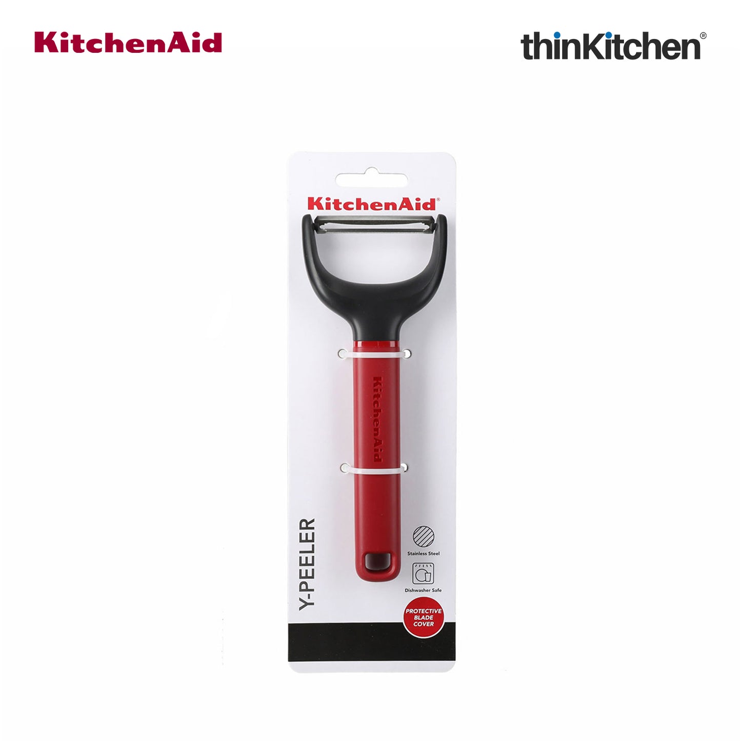 KitchenAid Y-Shape Peeler For Vegetable & Fruit with Stainless Steel Blade - Empire Red, 17.5cms