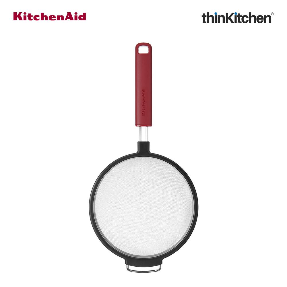 KitchenAid Stainless Steel Mesh Sieve - Empire Red, 17cm | Durable, Dishwasher Safe