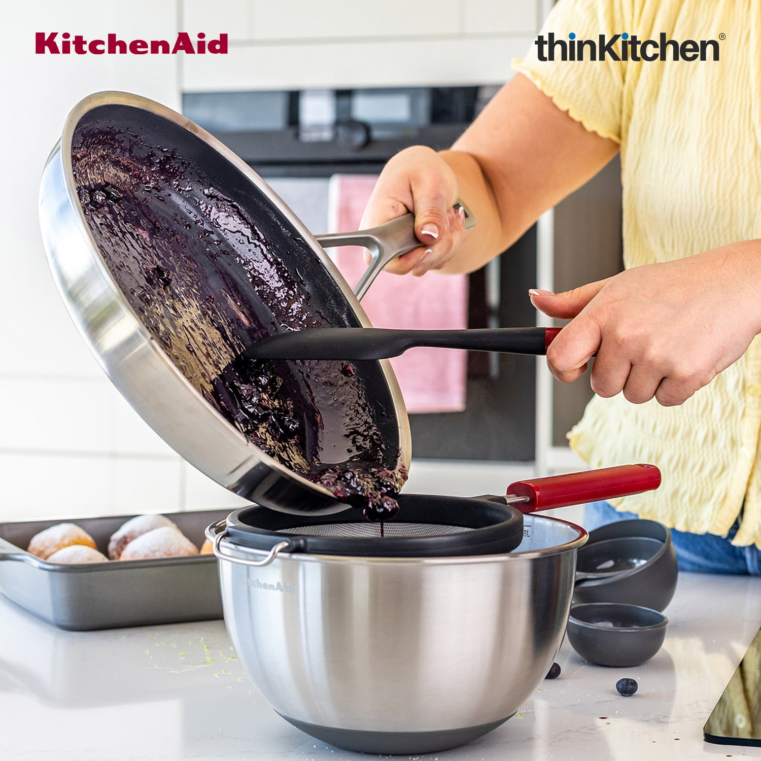 KitchenAid Stainless Steel Mesh Sieve - Empire Red, 17cm | Durable, Dishwasher Safe - 4