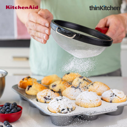 KitchenAid Stainless Steel Mesh Sieve - Empire Red, 17cm | Durable, Dishwasher Safe