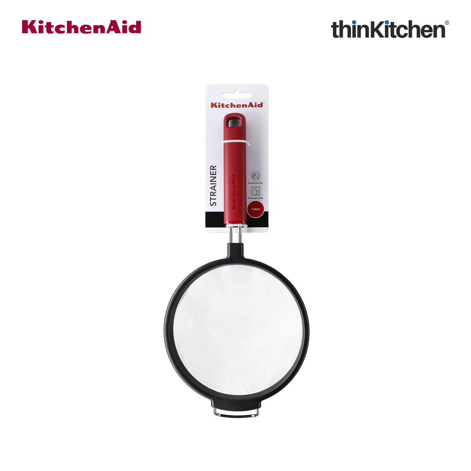 KitchenAid Stainless Steel Mesh Sieve - Empire Red, 17cm | Durable, Dishwasher Safe - 3