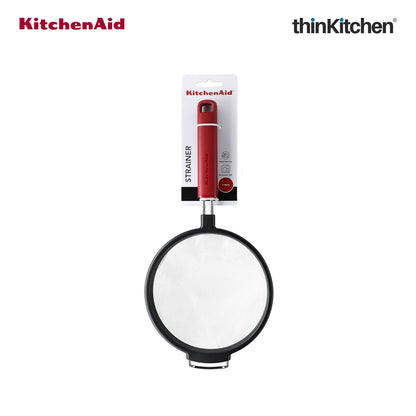 KitchenAid Stainless Steel Mesh Sieve - Empire Red, 17cm | Durable, Dishwasher Safe