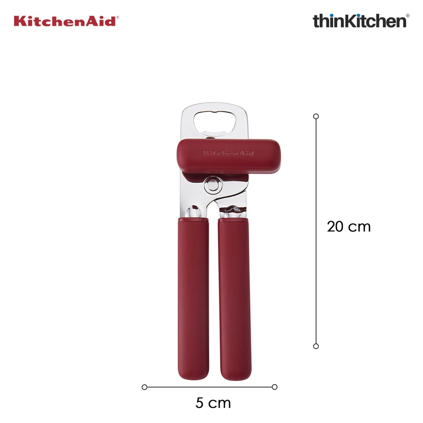 Premium Multifunction Manual Tin, Can, Bottle Opener with Stainless Steel Blade -  Empire Red