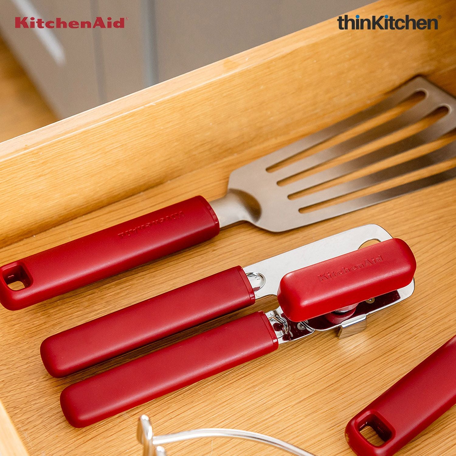 Premium Multifunction Manual Tin, Can, Bottle Opener with Stainless Steel Blade -  Empire Red - 9