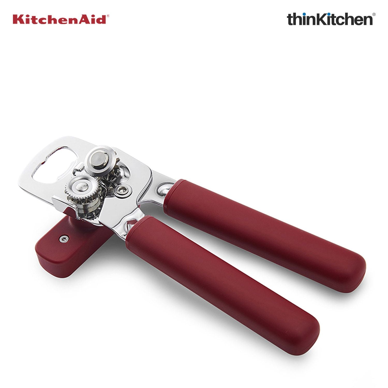 Premium Multifunction Manual Tin, Can, Bottle Opener with Stainless Steel Blade -  Empire Red - 5
