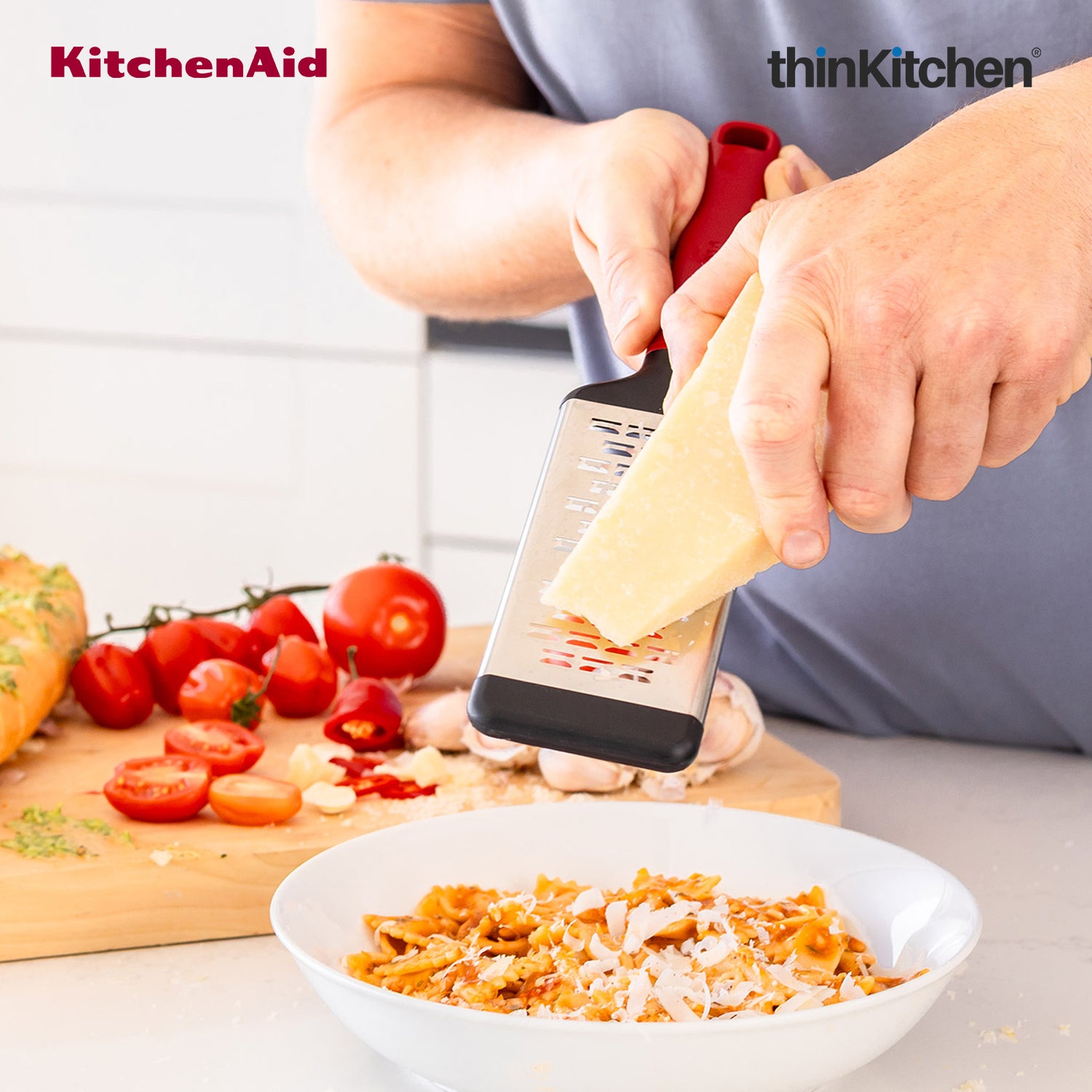KitchenAid Stainless Steel Medium Grater with Bi-Directional Blades for Vegetables, Cheese, Chocolates - 5