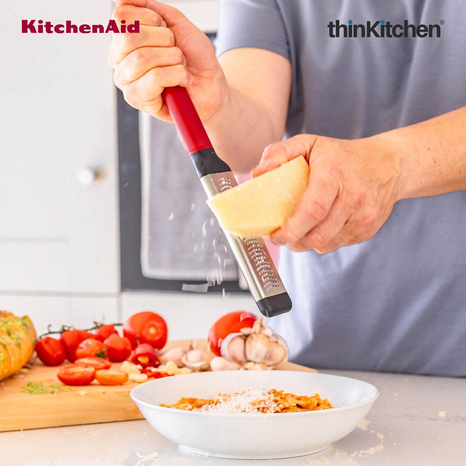 KitchenAid Premium Stainless Steel Multipurpose Fine Bi-Directional Grater & Zester - Empire Red - 5