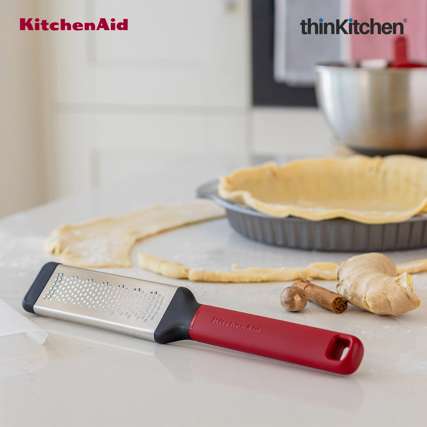 KitchenAid Premium Stainless Steel Multipurpose Fine Bi-Directional Grater & Zester - Empire Red