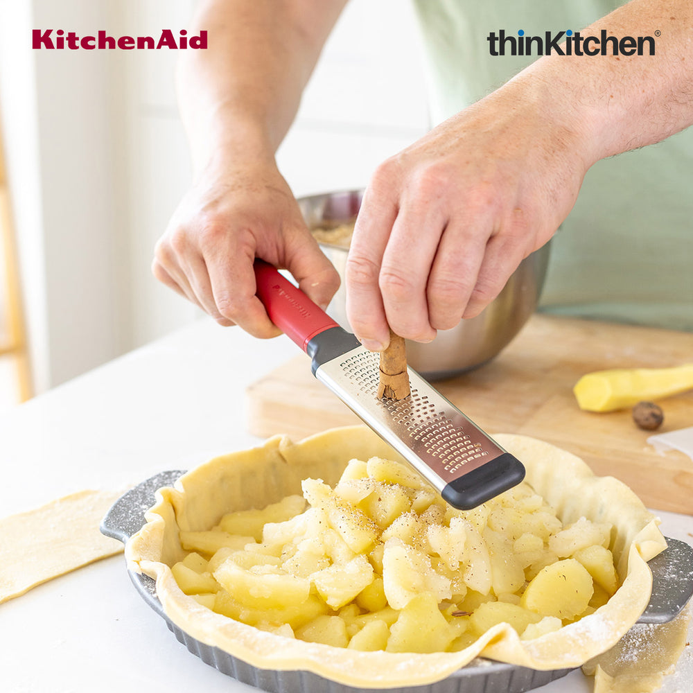 KitchenAid Premium Stainless Steel Multipurpose Fine Bi-Directional Grater & Zester - Empire Red