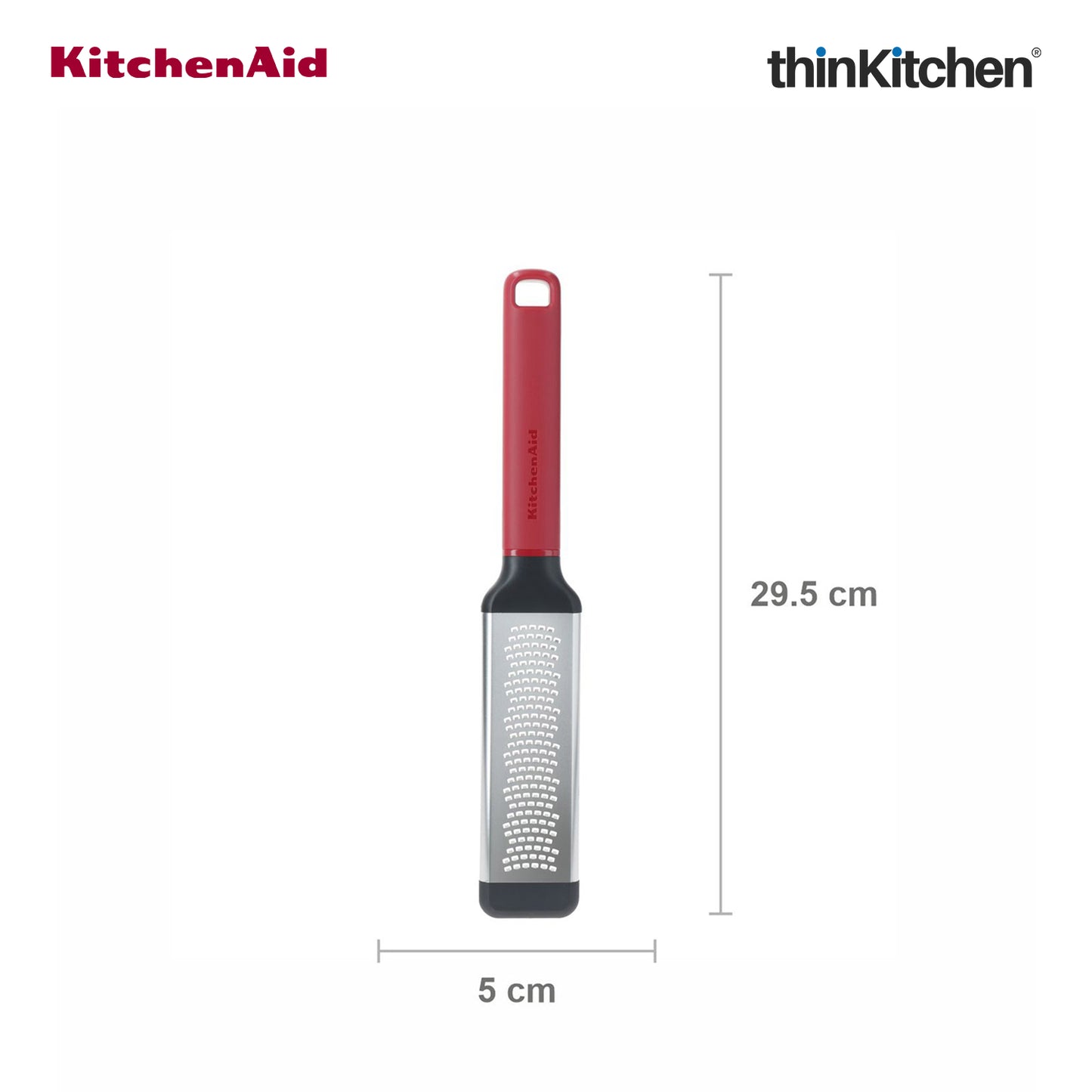 KitchenAid Premium Stainless Steel Multipurpose Fine Bi-Directional Grater & Zester - Empire Red