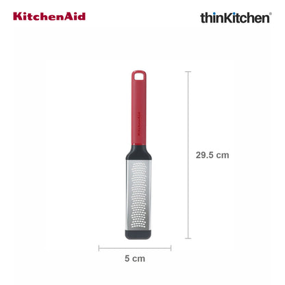 KitchenAid Premium Stainless Steel Multipurpose Fine Bi-Directional Grater & Zester - Empire Red