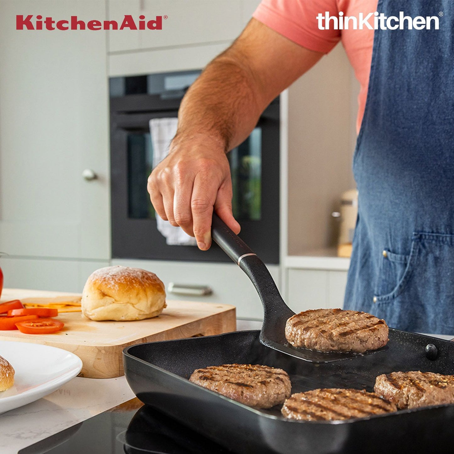 KitchenAid Slotted Turner, Matte Black, Heat Resistant Cooking Utensil, Non-Stick Safe with Durable Handle, 34cm