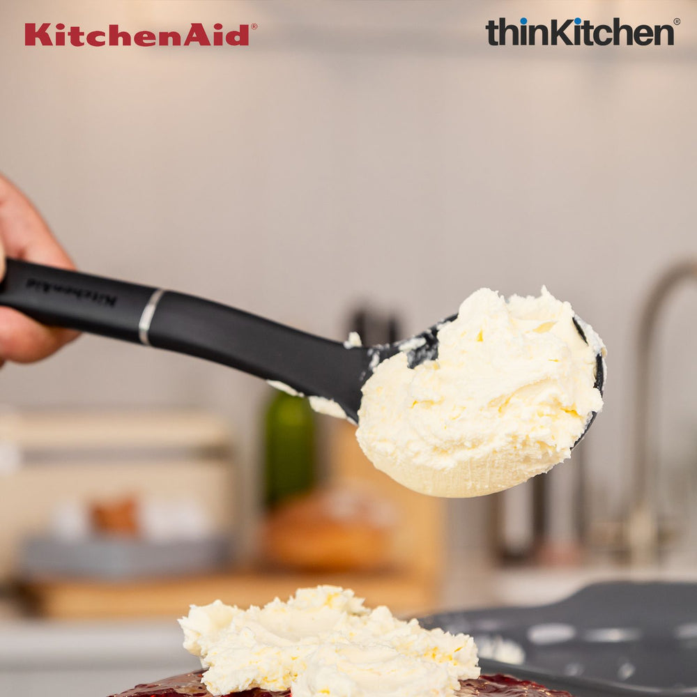 KitchenAid Nylon Cooking Spoon, Onyx Black | Premium Non-Stick Safe Spoon for Stirring & Serving