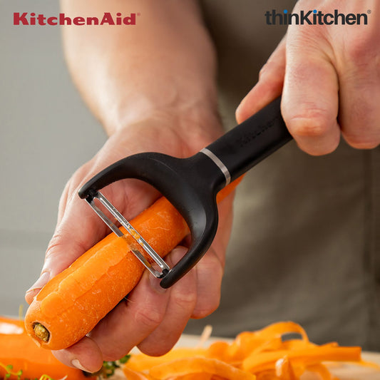 Y-Peeler, Matte Black, Vegetable Peeling Tool with Stainless Steel Blade and Durable Handle, Dishwasher Safe, 17.5cm