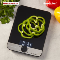 KitchenAid Dry & Liquid Glass Top Digital Kitchen Scale – 5000g Food Scale with Tare Function