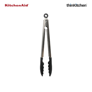 KitchenAid Kitchen Silicone Tipped Black Tongs