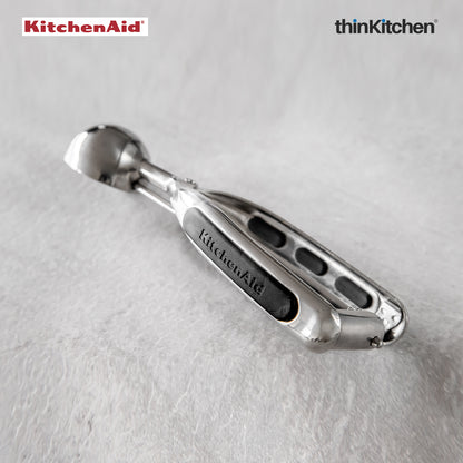 KitchenAid Stainless Steel Ice Cream & Cookie Dough Scoop with Trigger | Premium Soft-Grip Handle