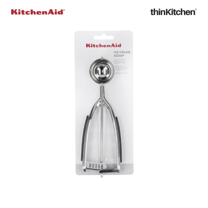 KitchenAid Stainless Steel Ice Cream & Cookie Dough Scoop with Trigger | Premium Soft-Grip Handle