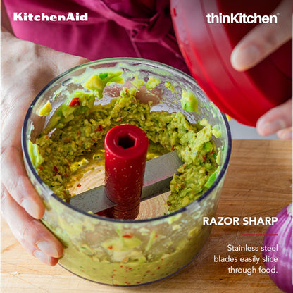 KitchenAid Manual Vegetable Chopper with Pull Cord, 720ml, Red