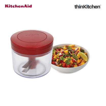 KitchenAid Manual Vegetable Chopper with Pull Cord, 720ml, Red