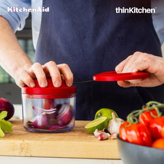 KitchenAid Manual Vegetable Chopper with Pull Cord, 720ml, Red