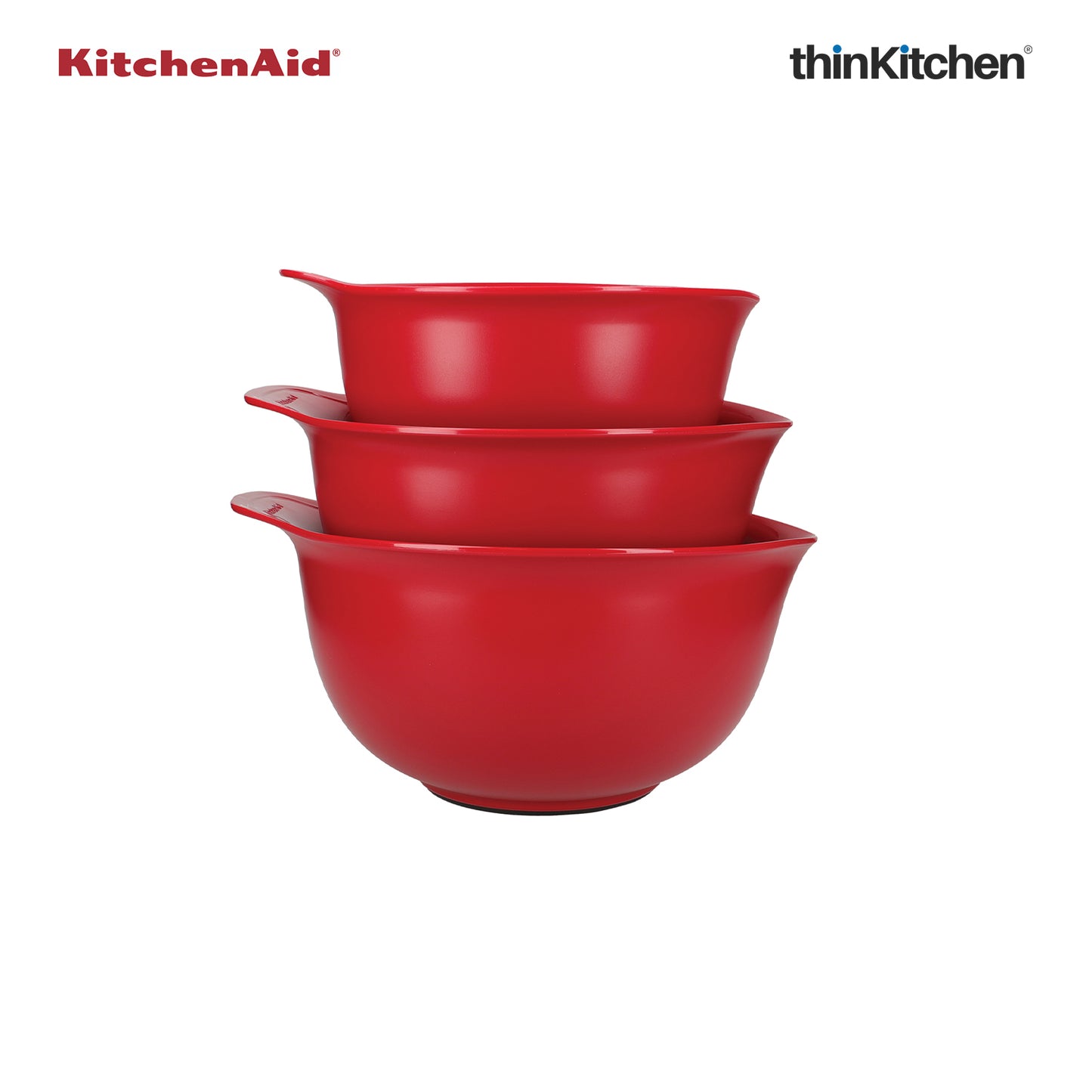 Kitchenaid 3 Pc Mixing Bowl Set Empire Red