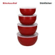 KitchenAid 4-Pc Prep Bowls with Lid - Empire Red, 4-Pc Set