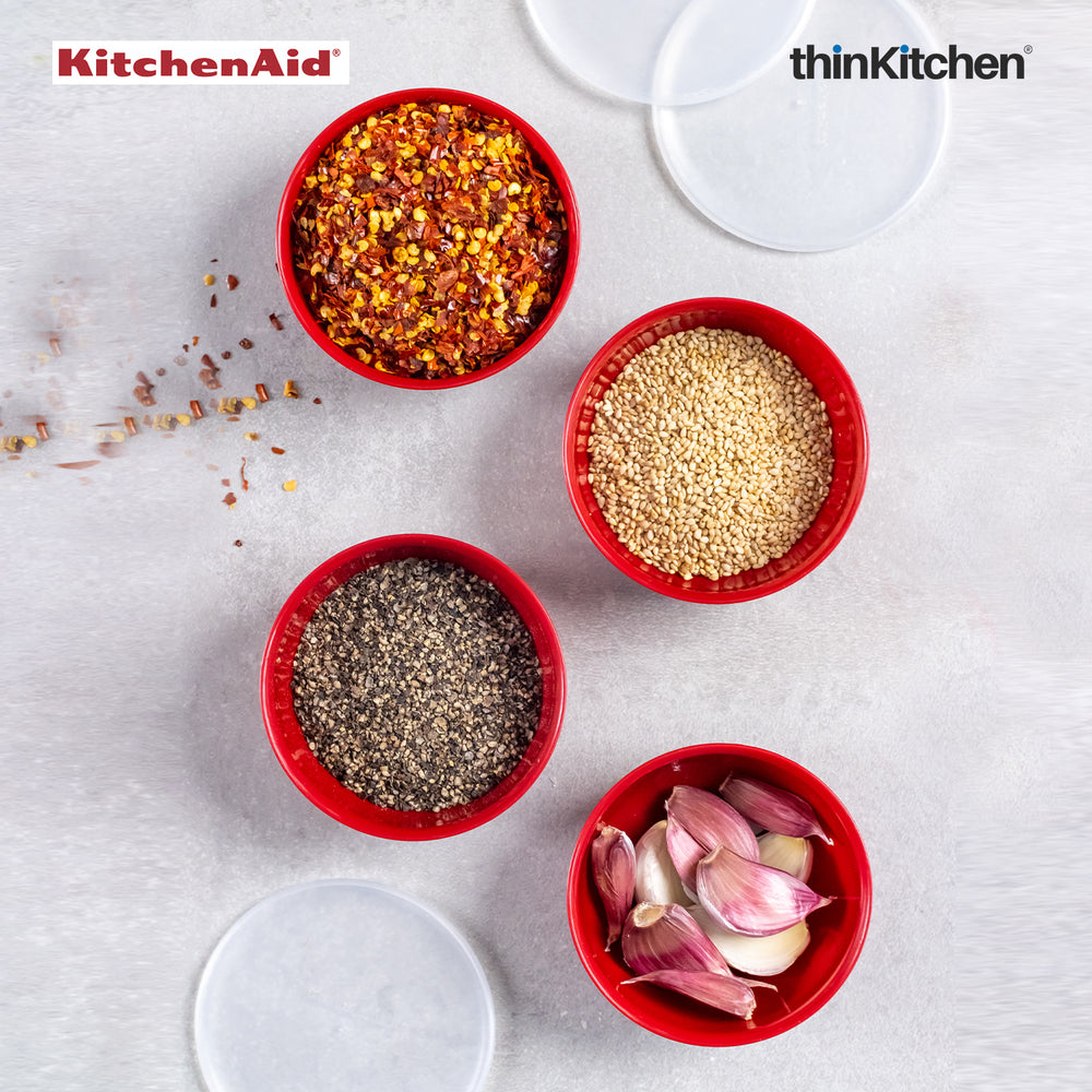 KitchenAid Empire Red Airtight Food Storage Container Pinch Bowl Set of 4