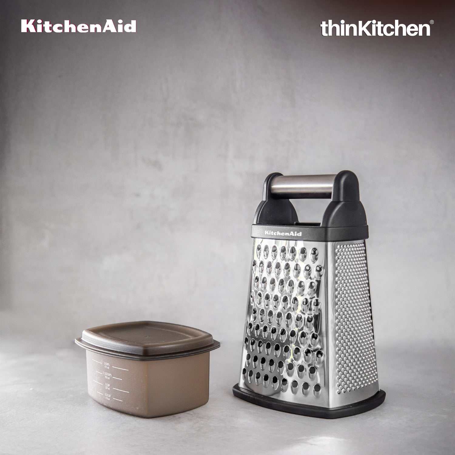 KitchenAid 4-Sided Stainless Steel Box Grater with Storage Container - 7