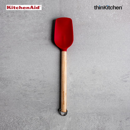 Kitchenaid Birchwood Spoon Spatula With Silicone Head Empire Red
