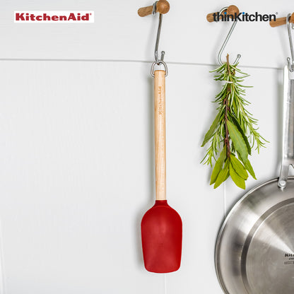 Kitchenaid Birchwood Spoon Spatula With Silicone Head Empire Red