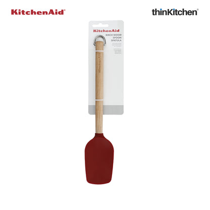 Kitchenaid Birchwood Spoon Spatula With Silicone Head Empire Red