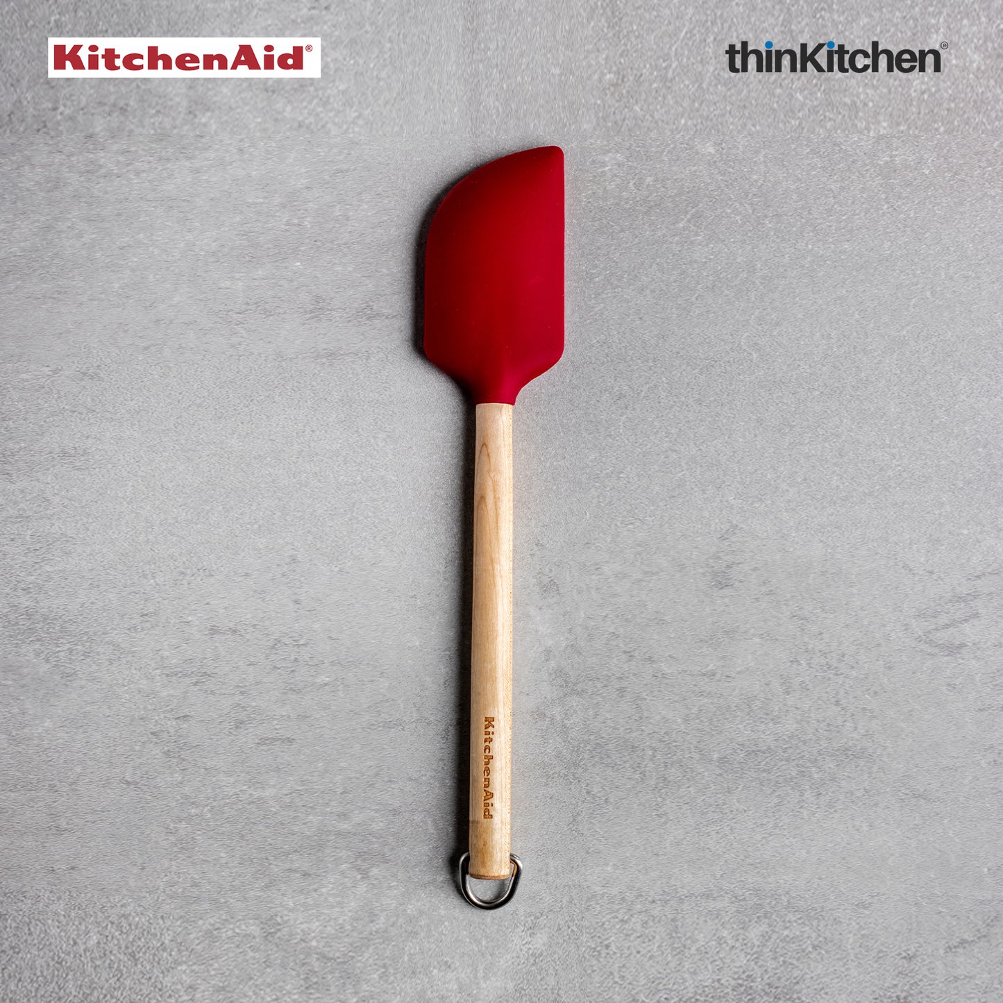 Kitchenaid Birchwood Scraper Spatula With Silicone Head Empire Red