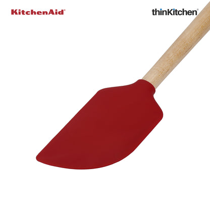 Kitchenaid Birchwood Scraper Spatula With Silicone Head Empire Red