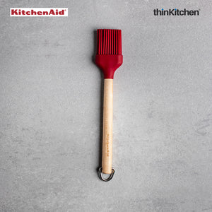 KitchenAid Birchwood Pastry Brush with Silicone Head - Empire Red