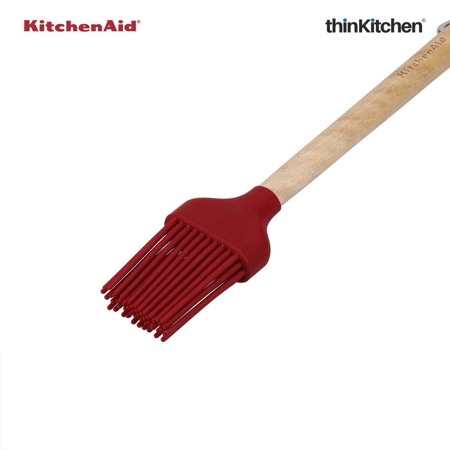 Kitchenaid Birchwood Pastry Brush With Silicone Head Empire Red