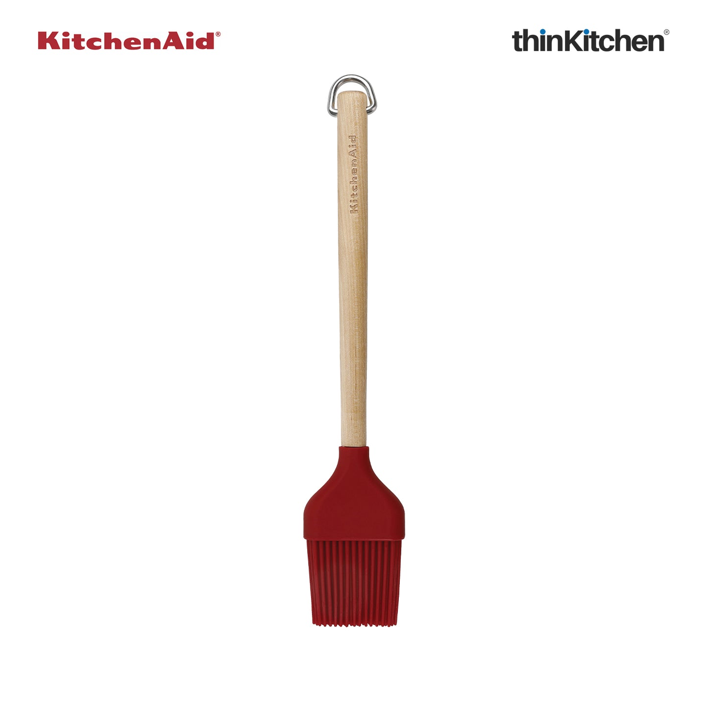Kitchenaid Birchwood Pastry Brush With Silicone Head Empire Red