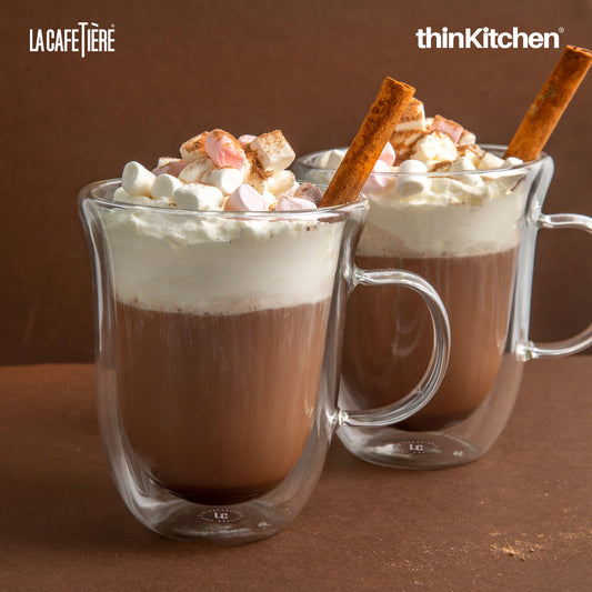 La Cafetiere Glasses La Cafetiï¿½re Glass 350Ml Double Walled Hot Chocolate Jack Glasses, Gift Boxed