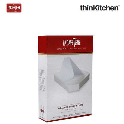 La Cafetiere White Bleached Coffee Filter Papers, 100 Pieces