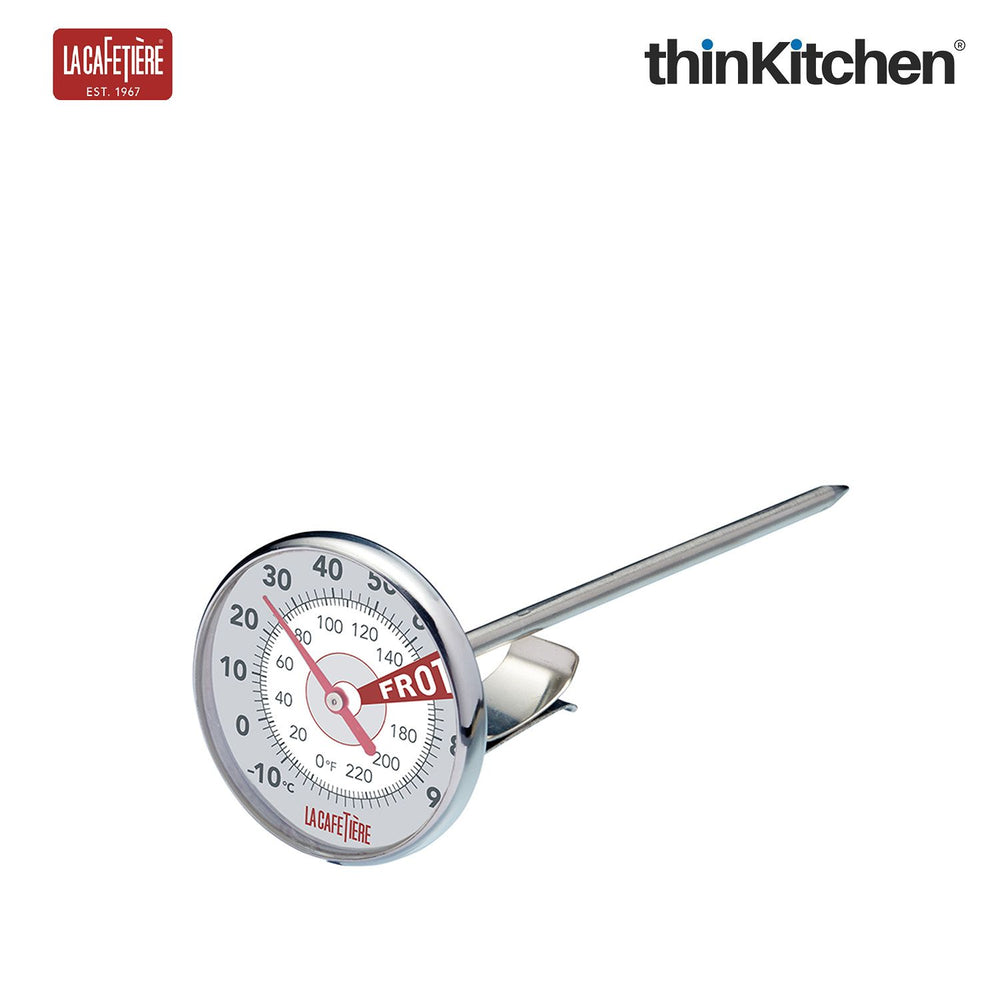 La Cafetière Stainless Steel Milk Thermometer, Barista Temperature Gauge for Latte & Cappuccino