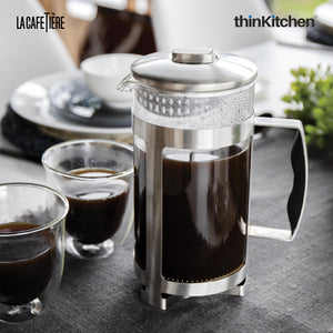 La Cafetiere Trieste Gift Set - 1 litre Cafetiere With Two 230ml Coffee Glasses