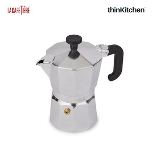 La Cafetière Venice Aluminium Espresso Maker, Three Cup, Silver