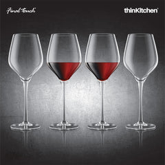 Final Touch Set of 4 Red Wine Lead Free Crystal Glasses, 620ml each