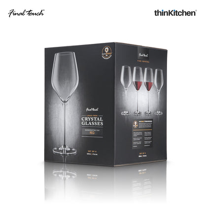 Final Touch Red Wine Lead Free Crystal Glasses Set Of 4
