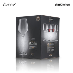 Final Touch Red Wine Lead-Free Crystal Glasses - Set of 4