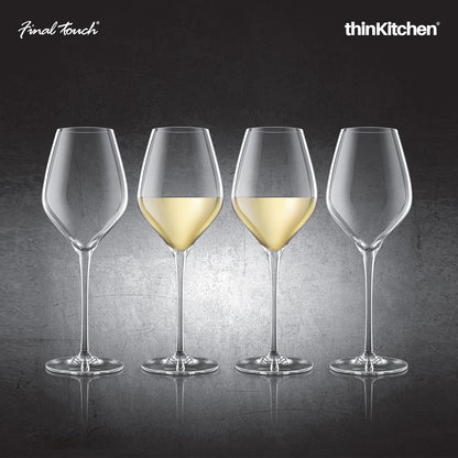 Final Touch White Wine Lead Free Crystal Glasses Set Of 4