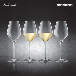 Final Touch White Wine Lead-Free Crystal Glasses - Set of 4