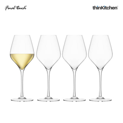 Final Touch White Wine Lead Free Crystal Glasses Set Of 4